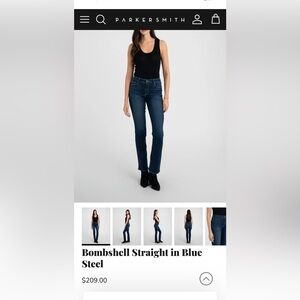 PARKER SMITH Bombshell Straight Leg Jeans in Blue Steel